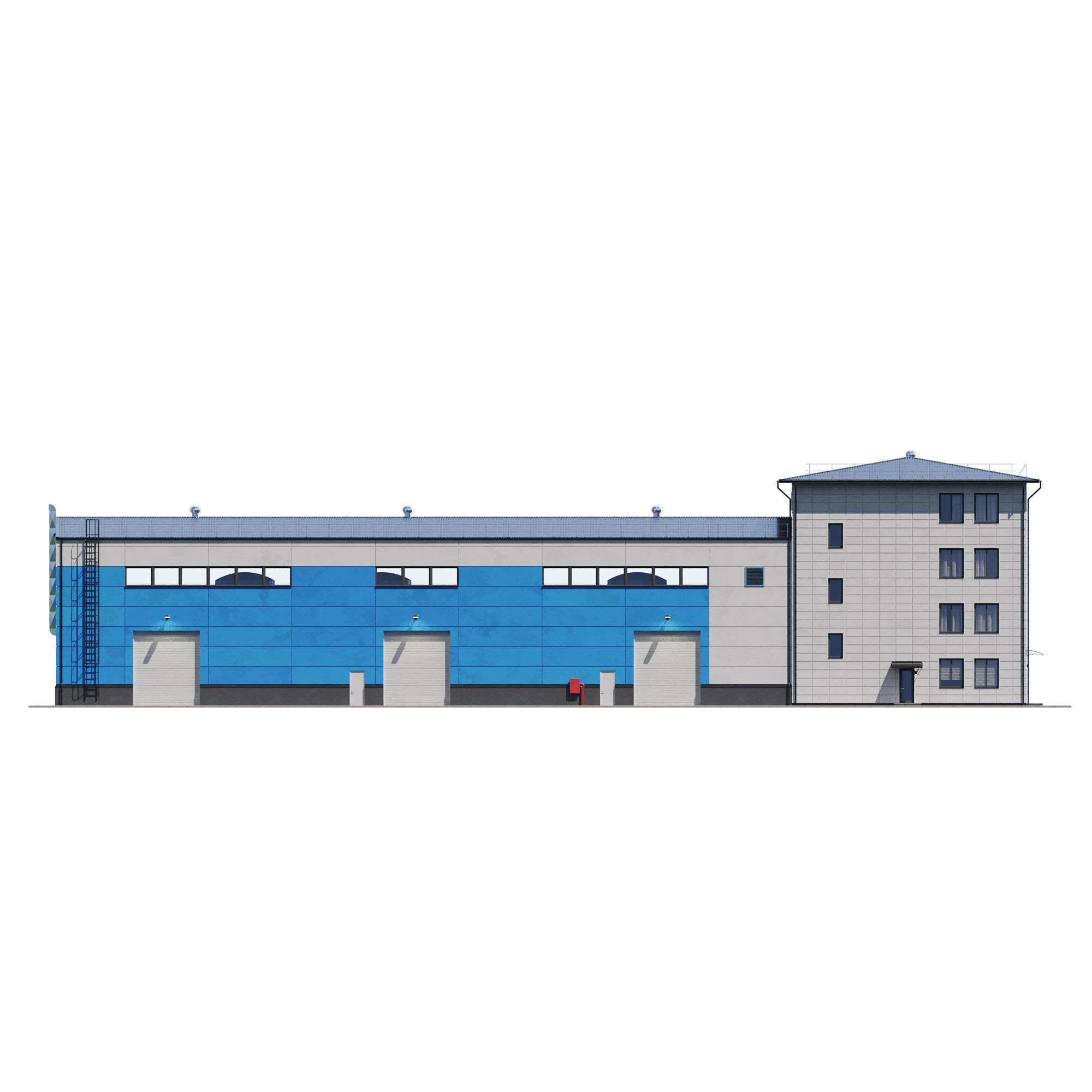 Factory building V2 3D model_9