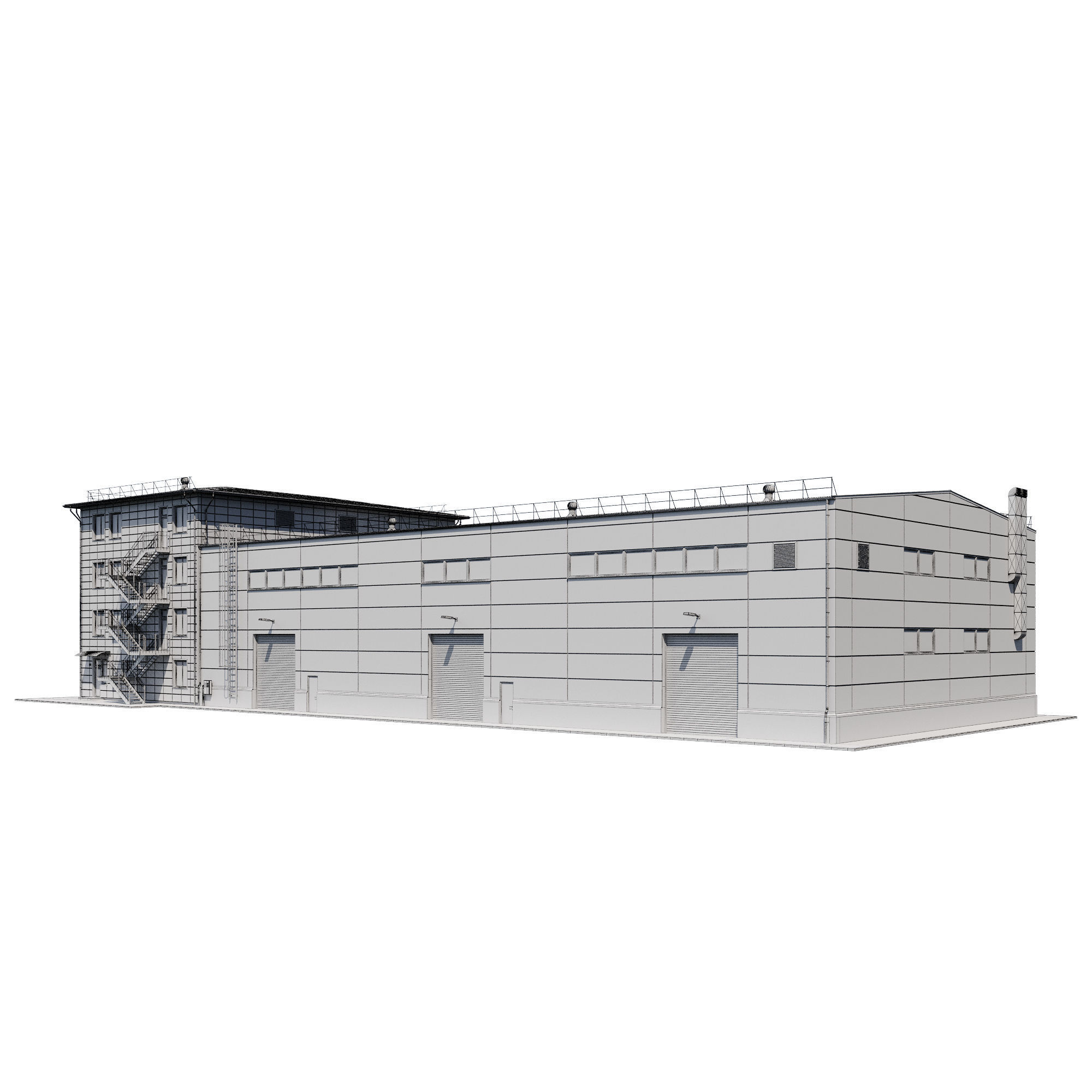 Factory building V2 3D model_3