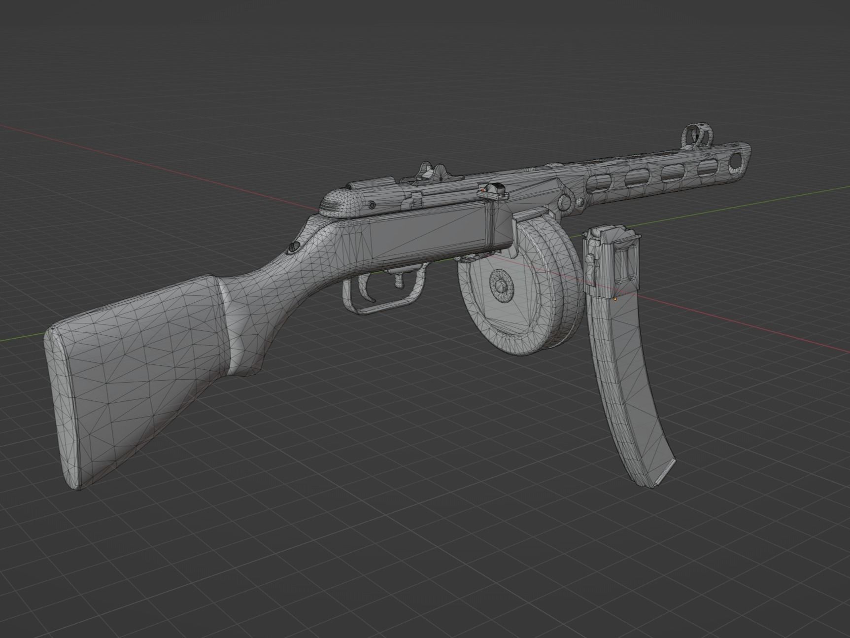 PPSH 41 Low-poly 3D model_6