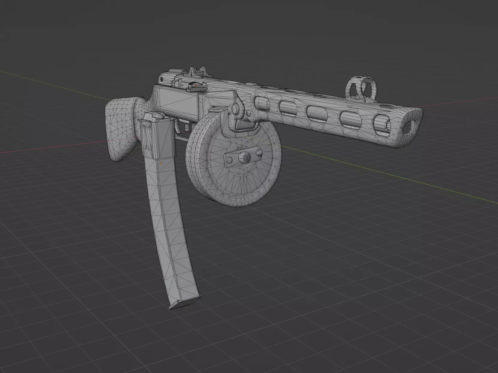 PPSH 41 Low-poly 3D model_0
