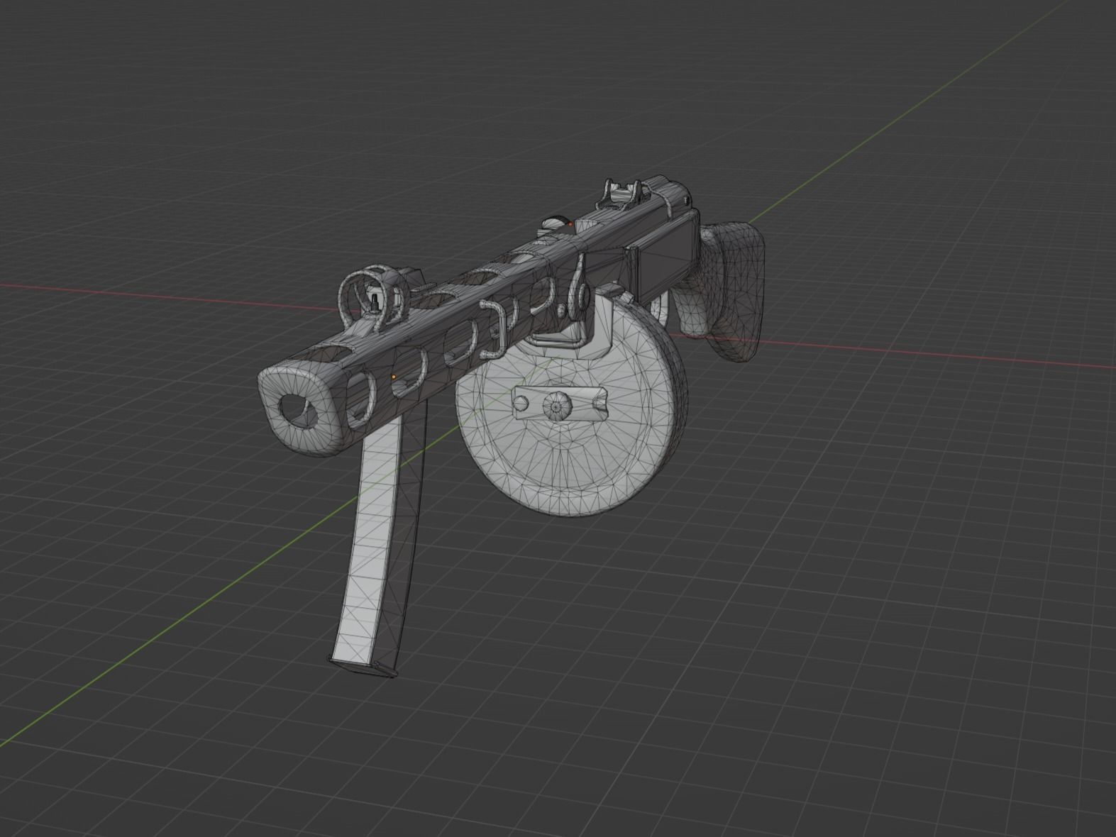 PPSH 41 Low-poly 3D model_2