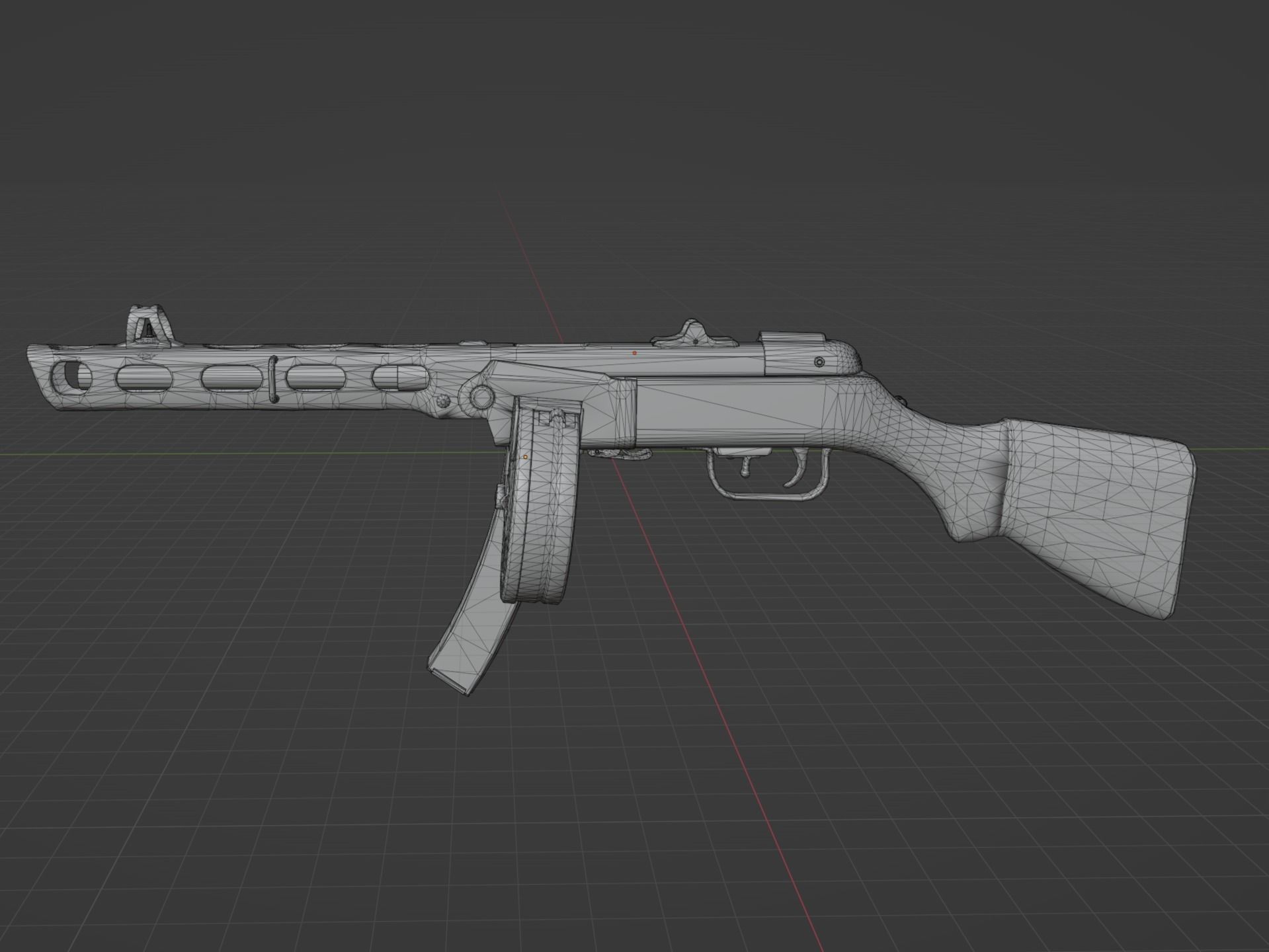 PPSH 41 Low-poly 3D model_3
