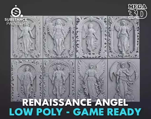 Renaissance Angel Wall - Bas Relief Wall Decor 230902