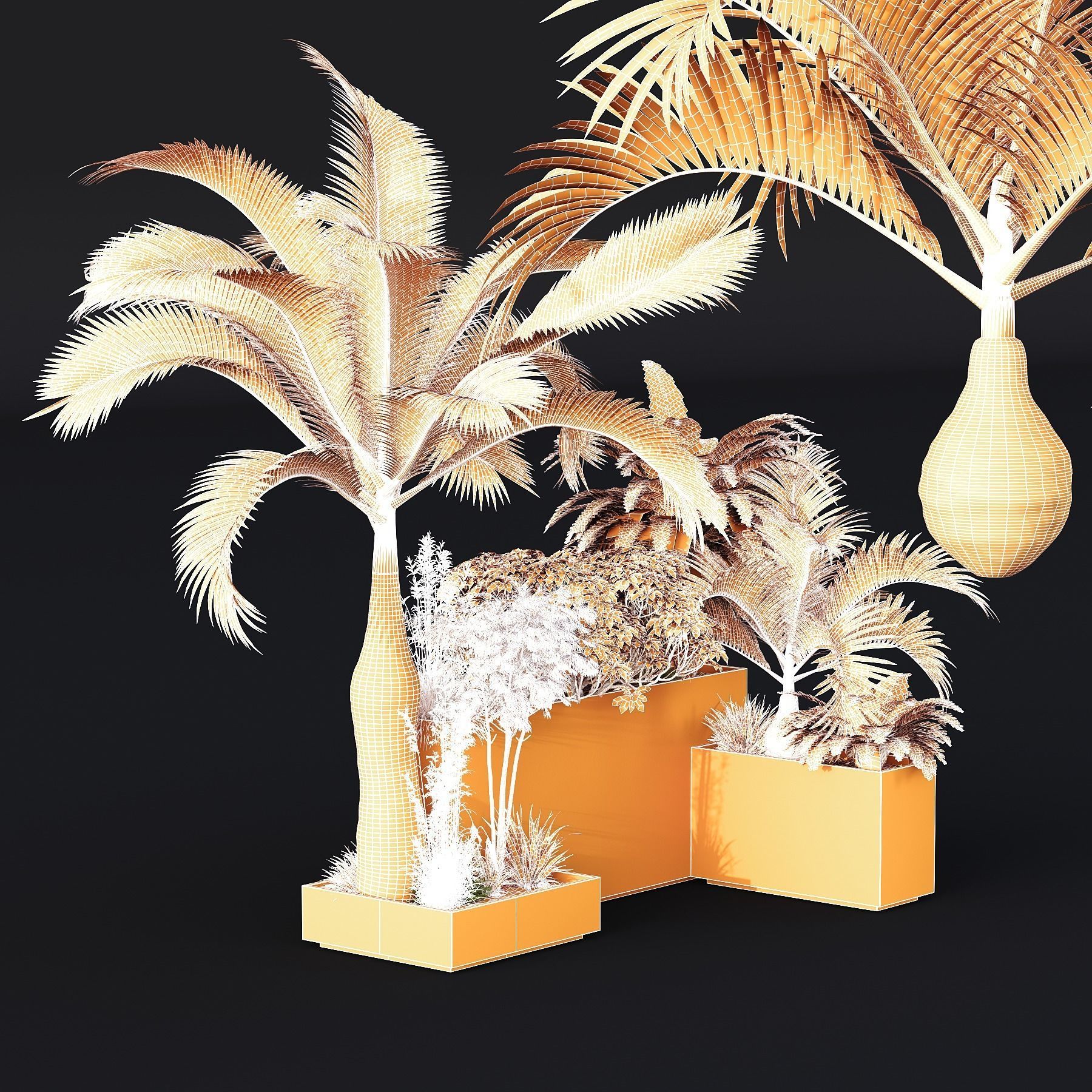 HQ Tree and bush garden box outdoor VOL 09 Free 3D model_3