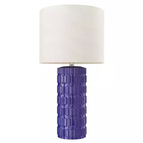 Tangela Ridged Ceramic Linen Shade Table Lamp Low-poly 3D model
