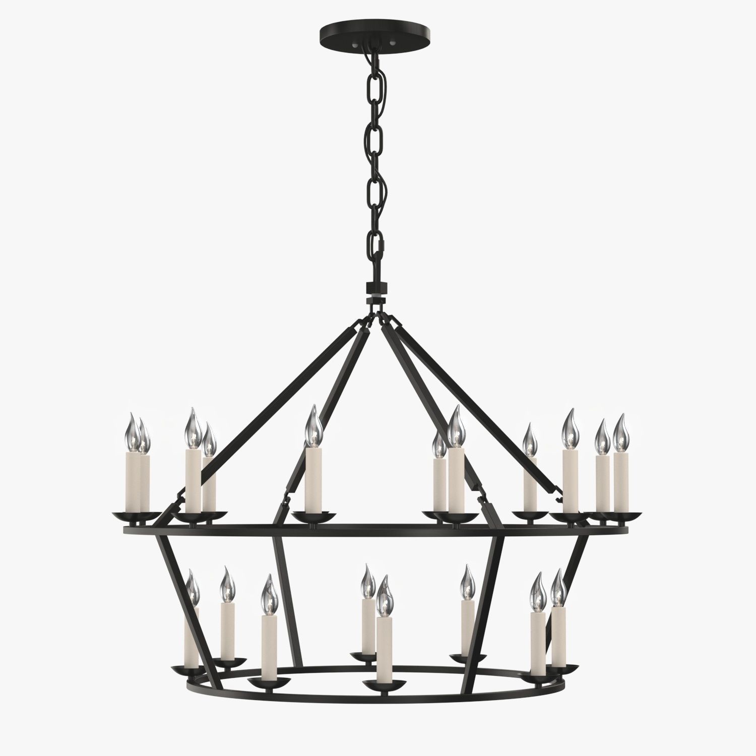 19th C English Openwork Two Tier Round Chandelier 40in 3D model_2
