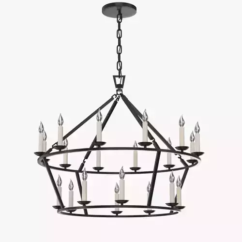 19th C English Openwork Two Tier Round Chandelier 40in