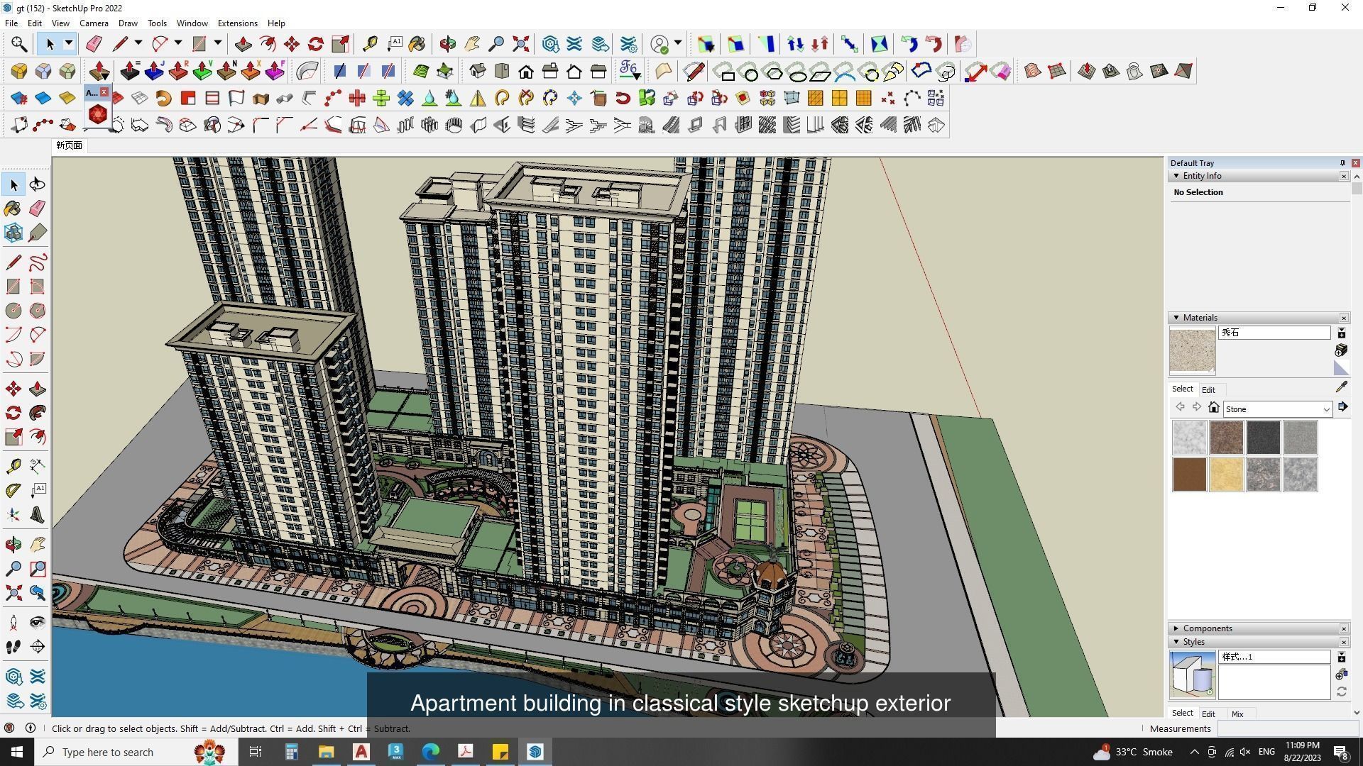 3d commercial building with Master plan collection 1 _7