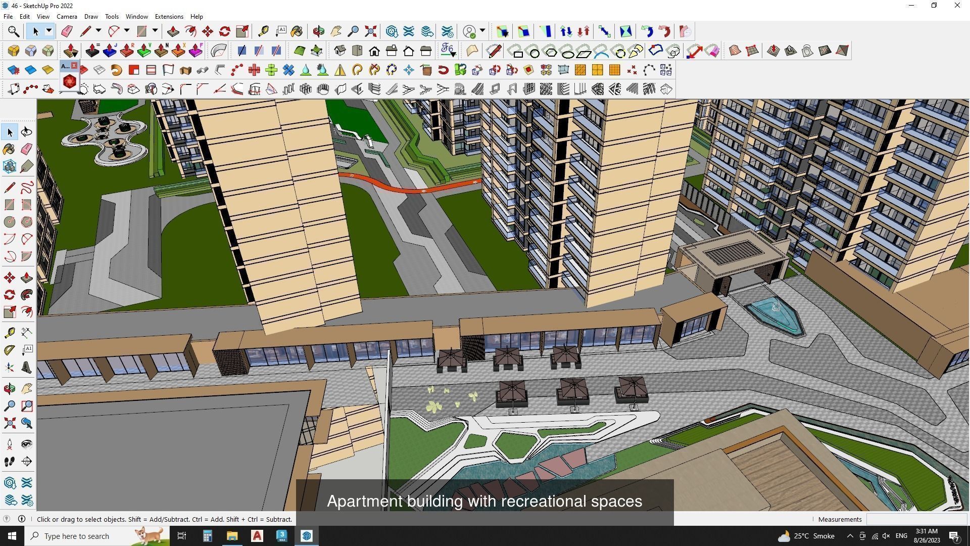3d commercial building with Master plan collection 1 _9