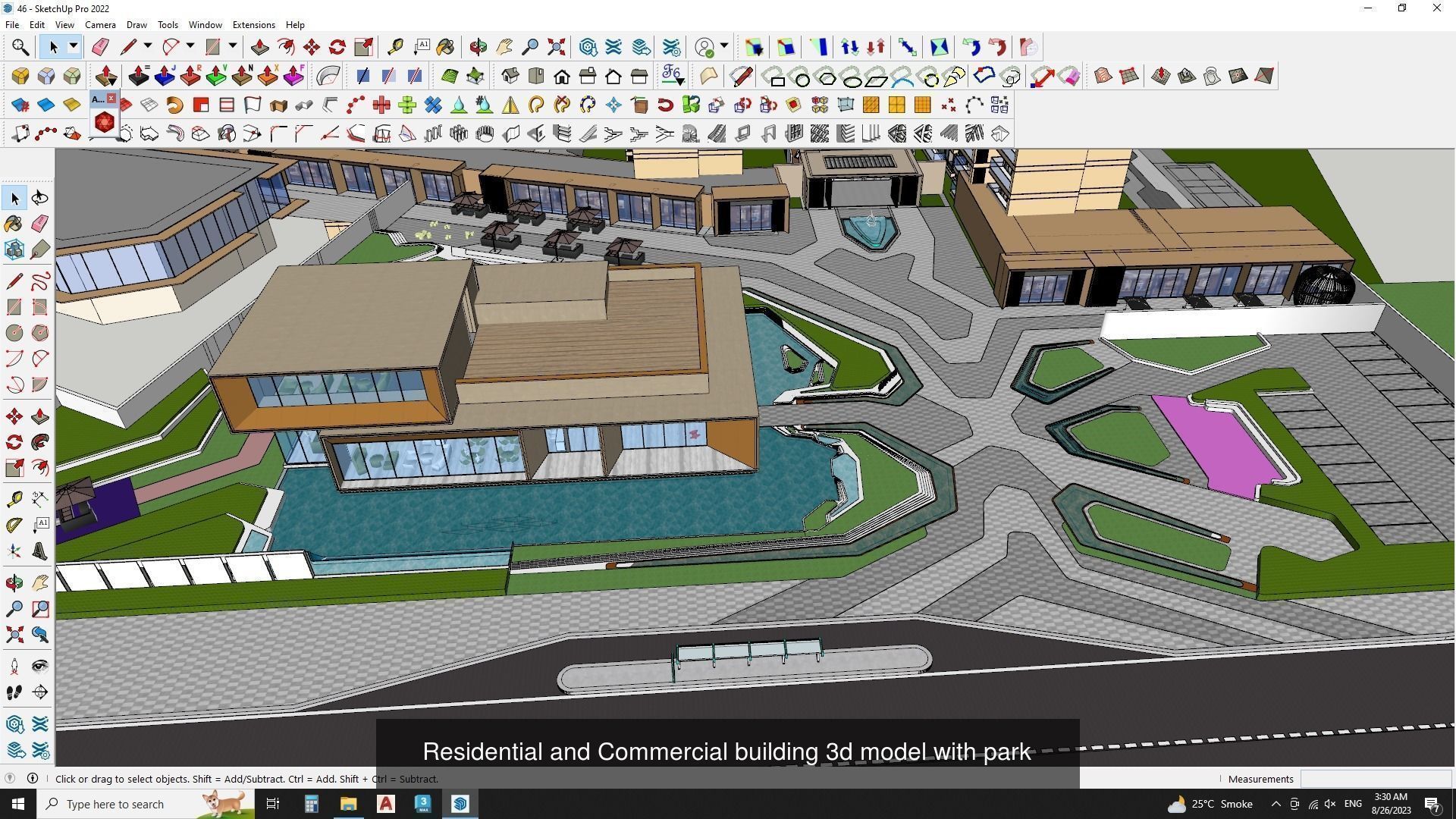 3d commercial building with Master plan collection 1 _10