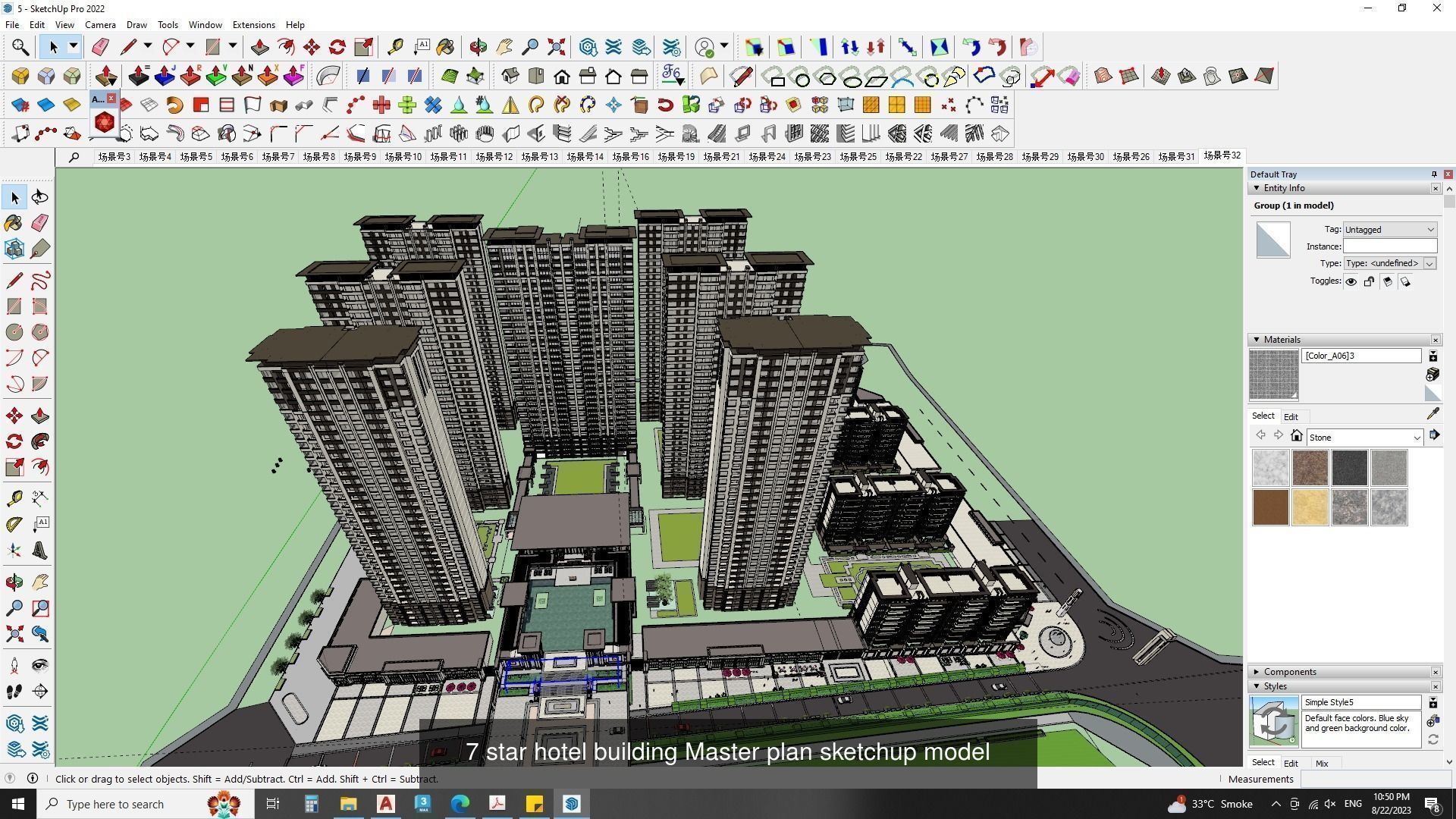 3d commercial building with Master plan collection 1 _3