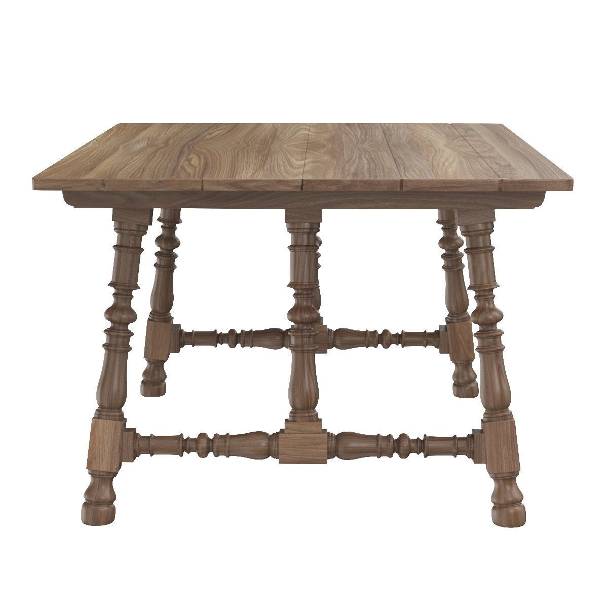 17th Or 18th Century Hardwood Trestle Tavern Table 3D model_3