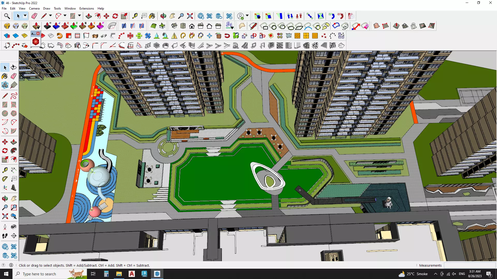 3d commercial building with Master plan collection 2 _0