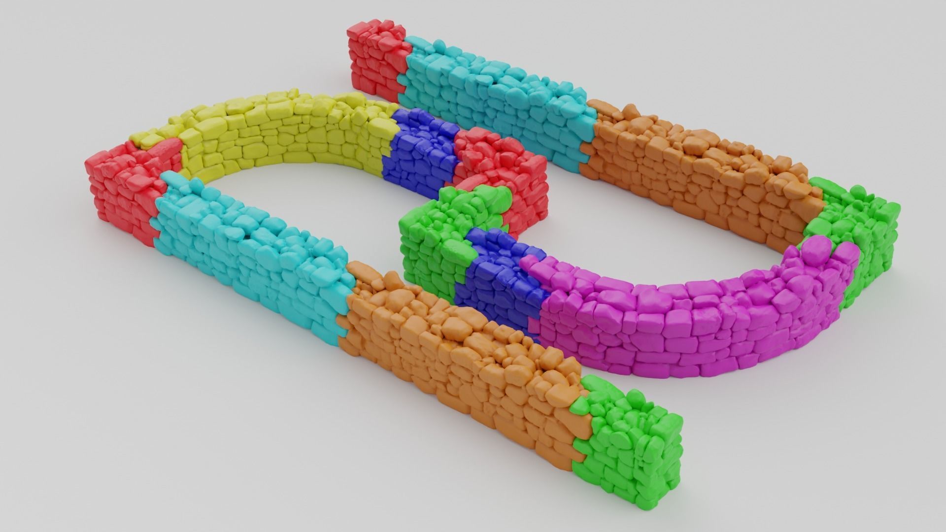 Country Style Walls Low-poly 3D model_2