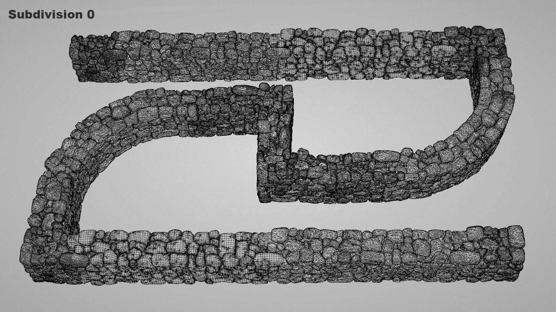 Country Style Walls Low-poly 3D model_12