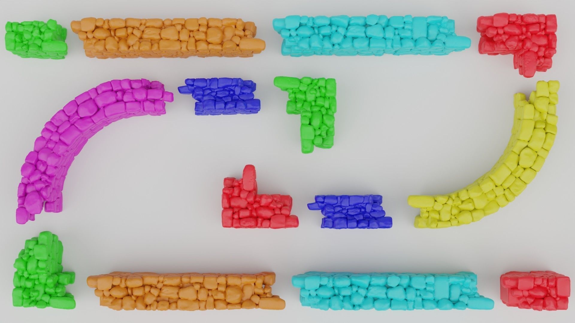 Country Style Walls Low-poly 3D model_3