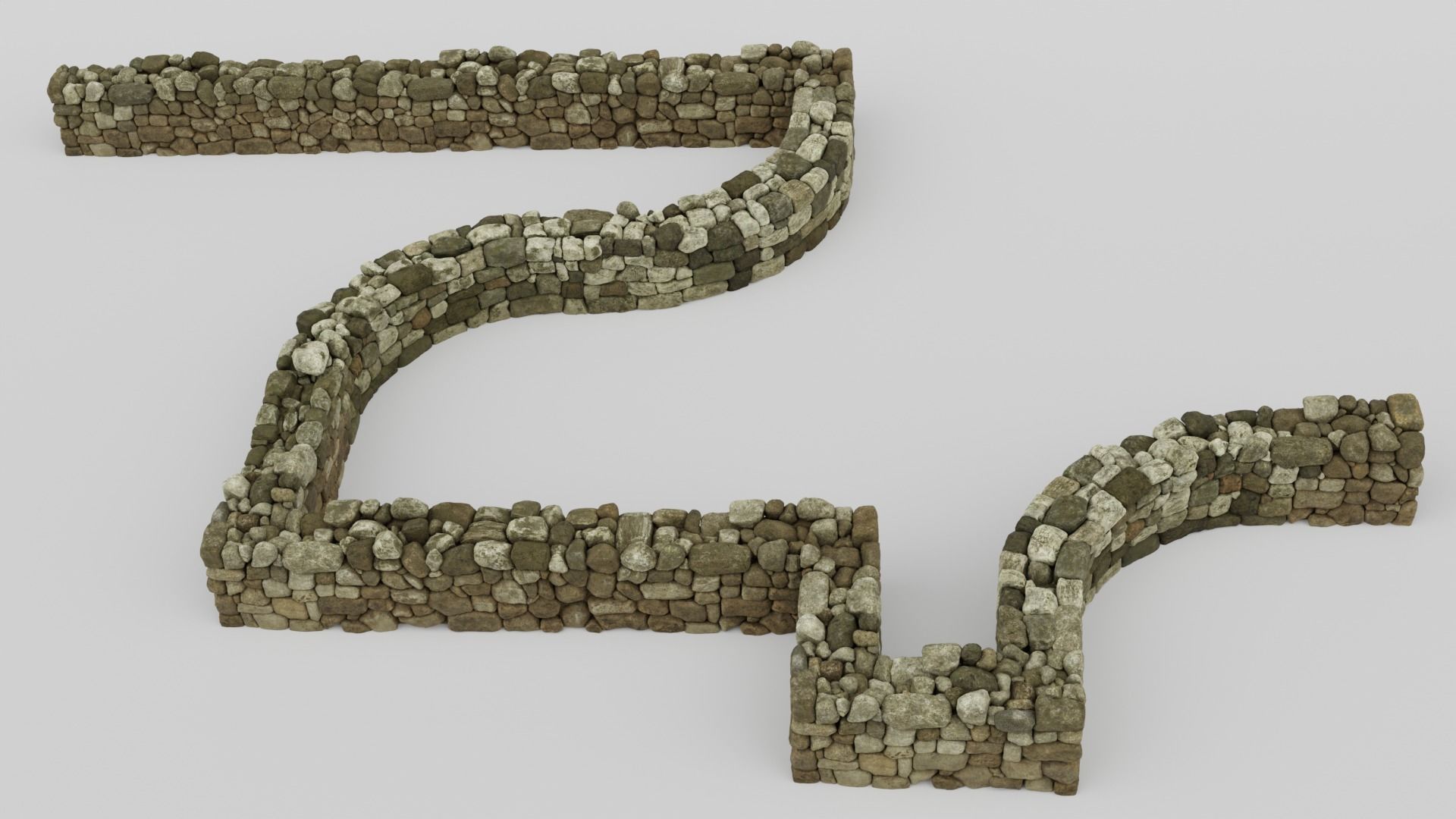 Country Style Walls Low-poly 3D model_4