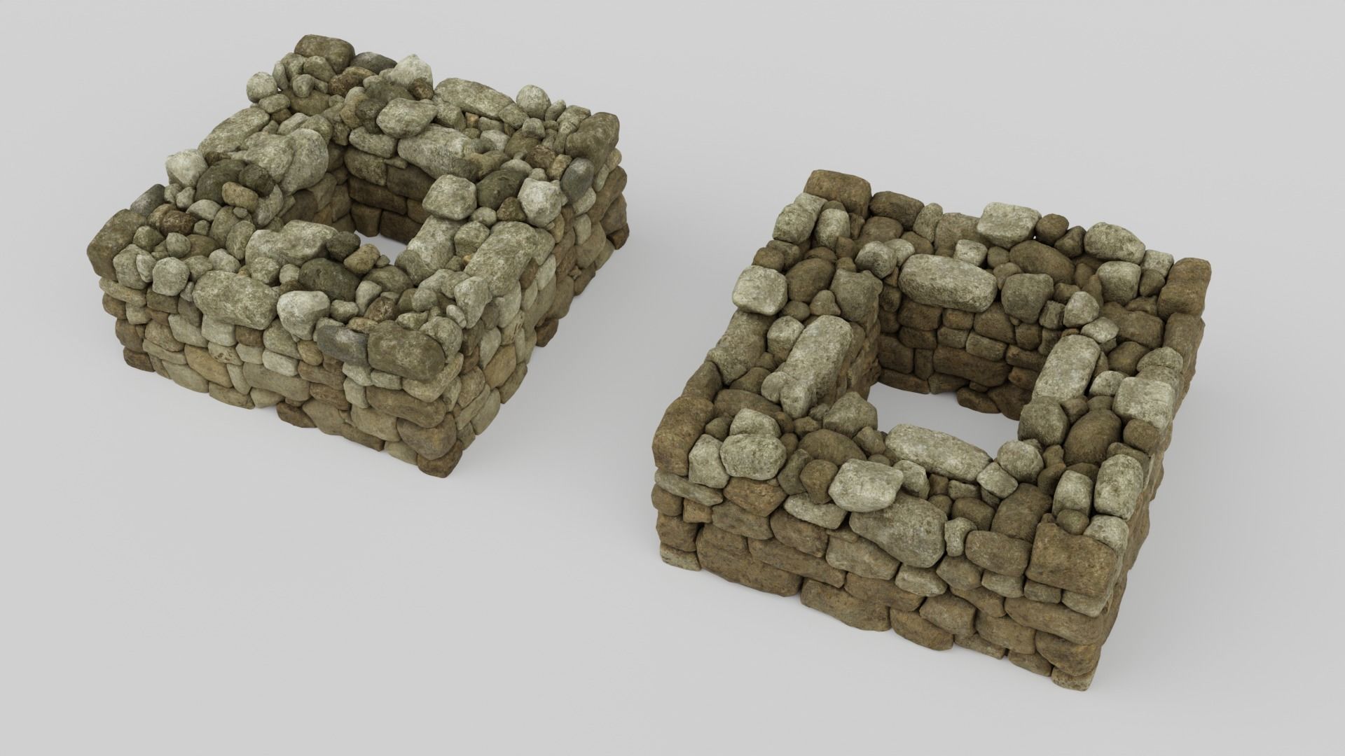 Country Style Walls Low-poly 3D model_5