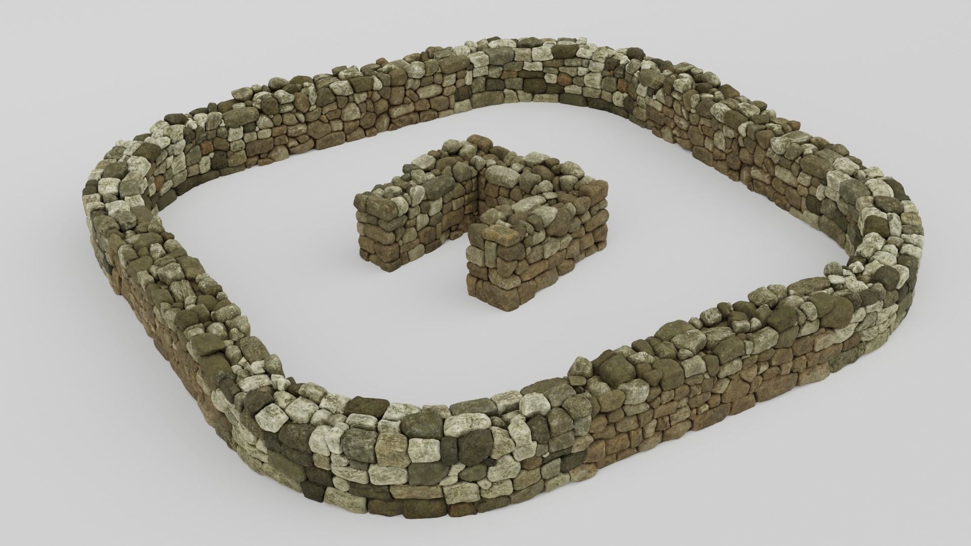 Country Style Walls Low-poly 3D model_8