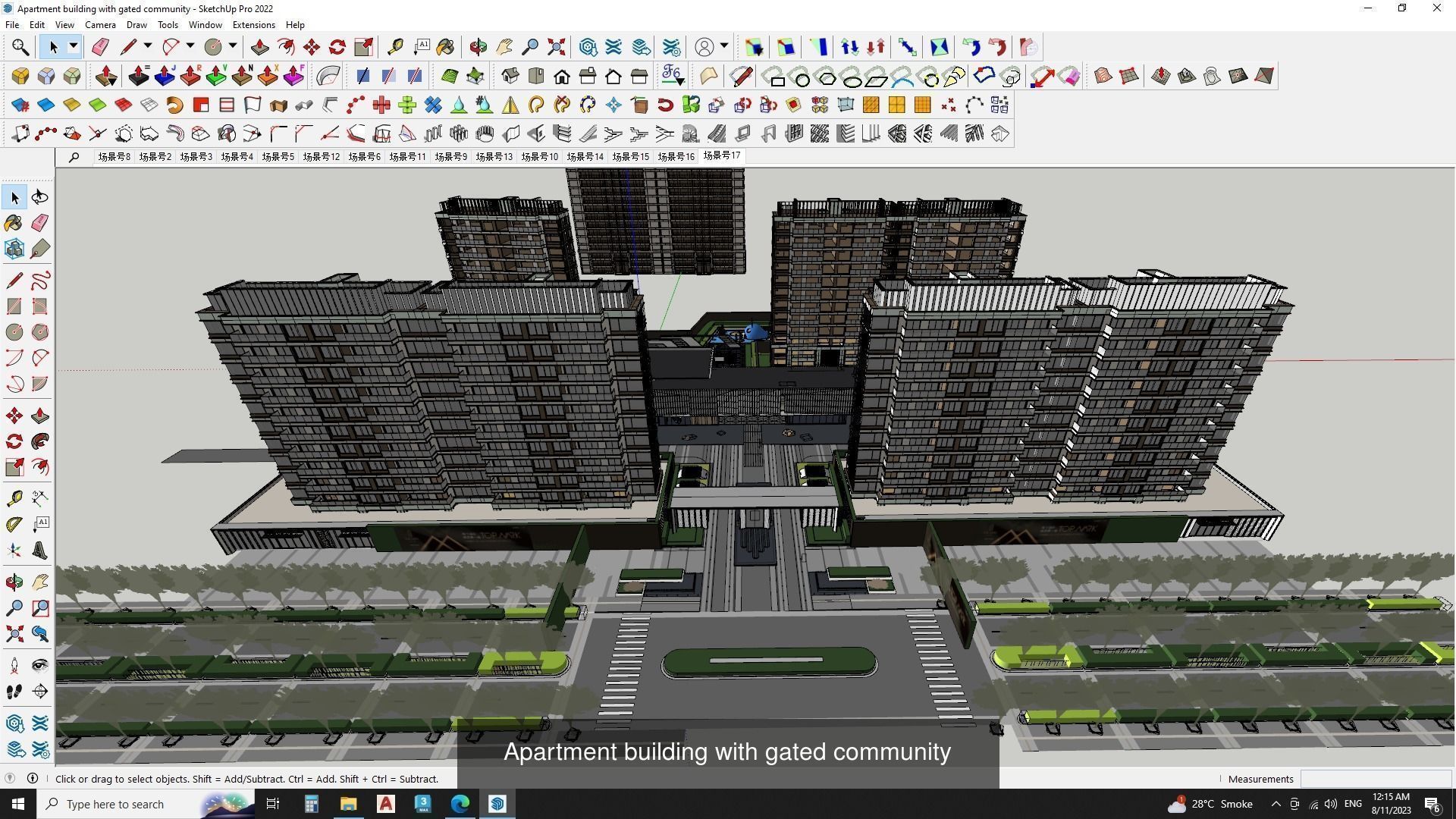 3d commercial building with Master plan collection 3 _10