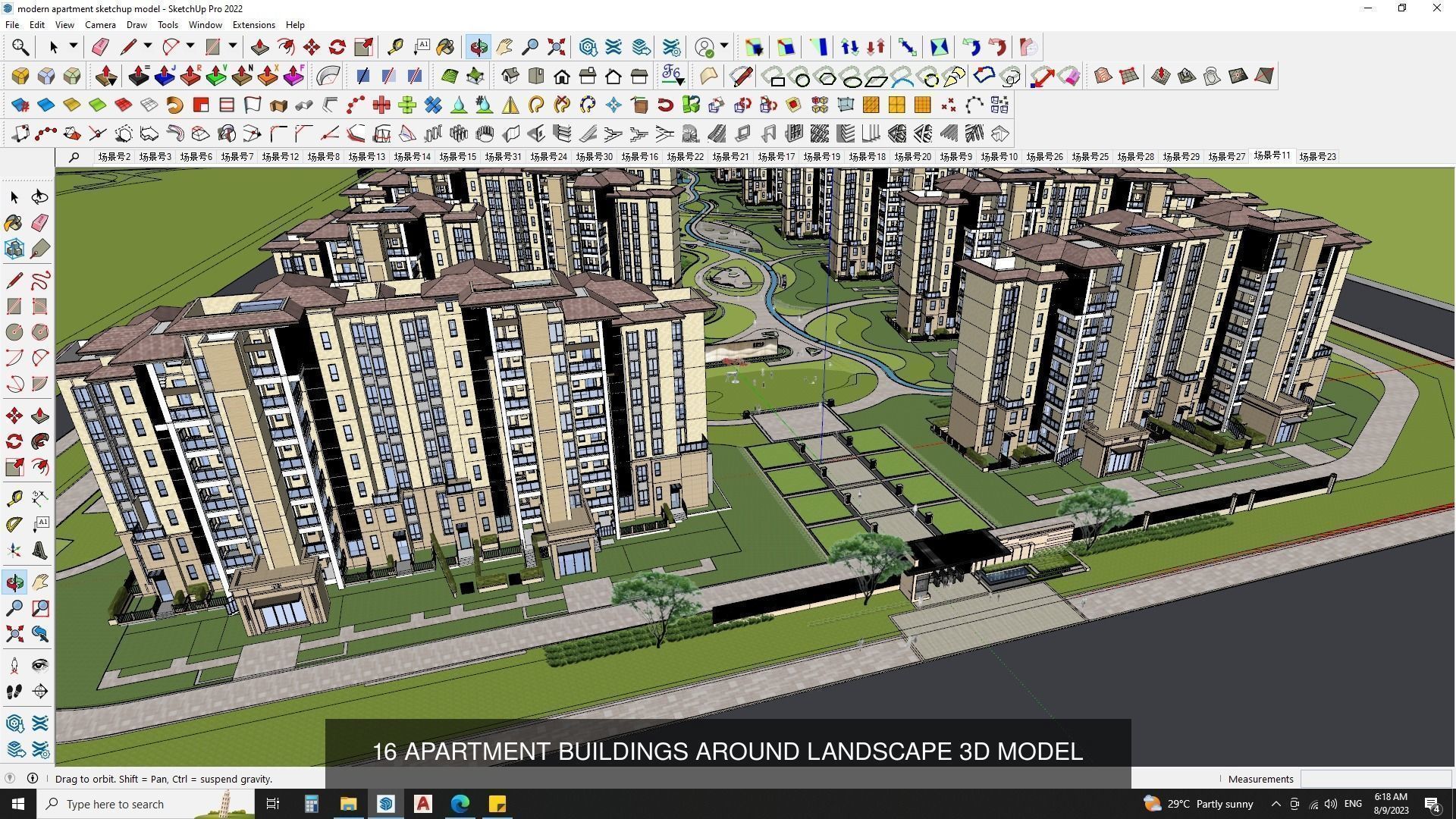 3d commercial building with Master plan collection 3 _6