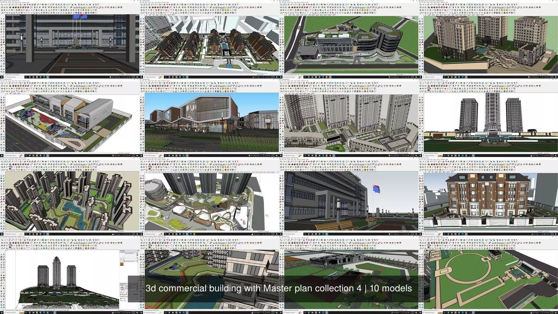 3d commercial building with Master plan collection 4 _0