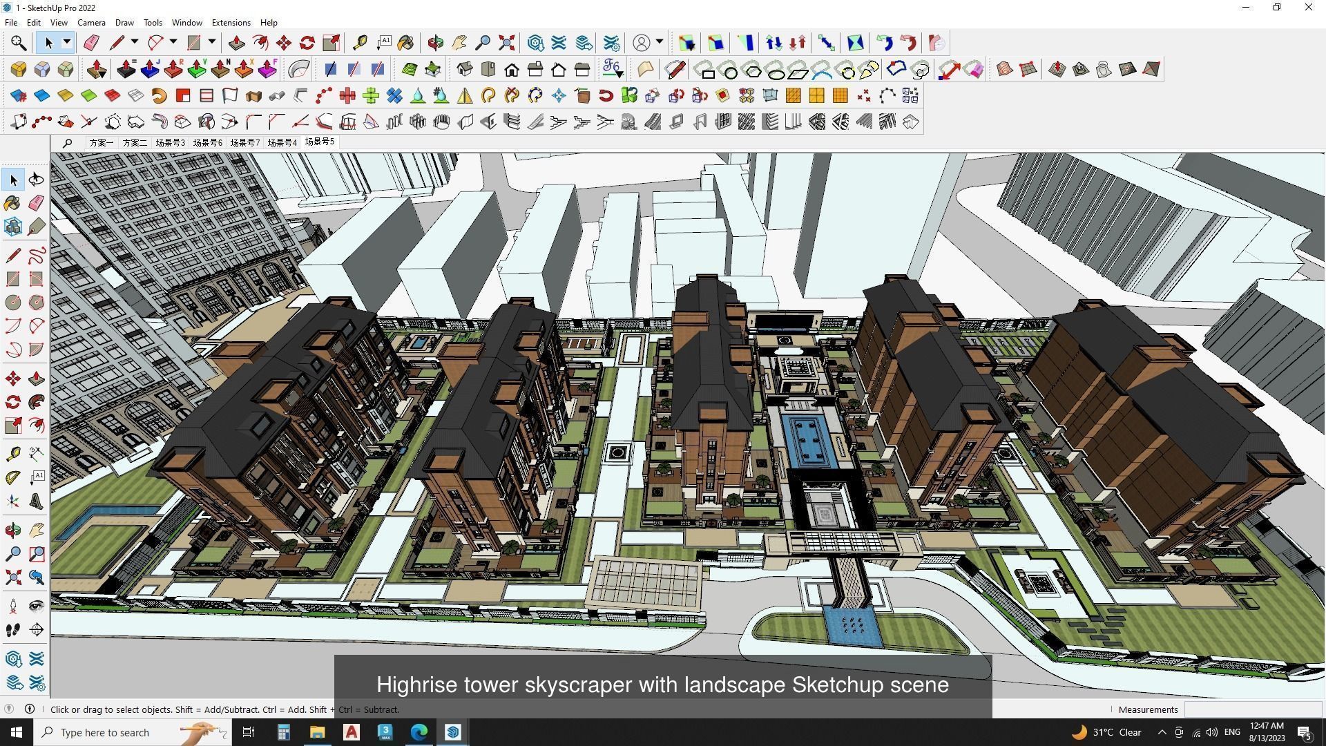 3d commercial building with Master plan collection 4 _2
