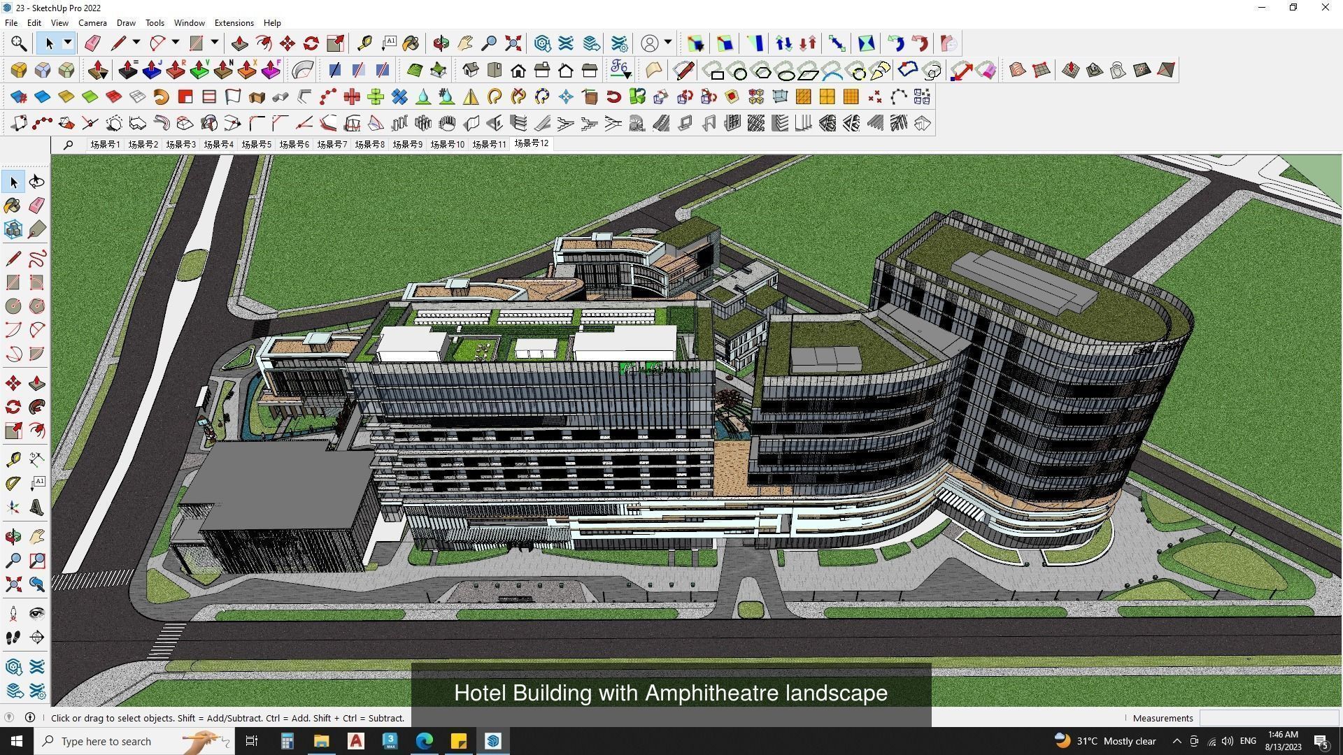 3d commercial building with Master plan collection 4 _3