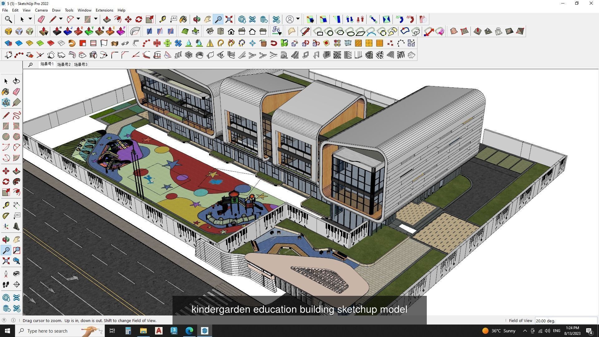 3d commercial building with Master plan collection 4 _5