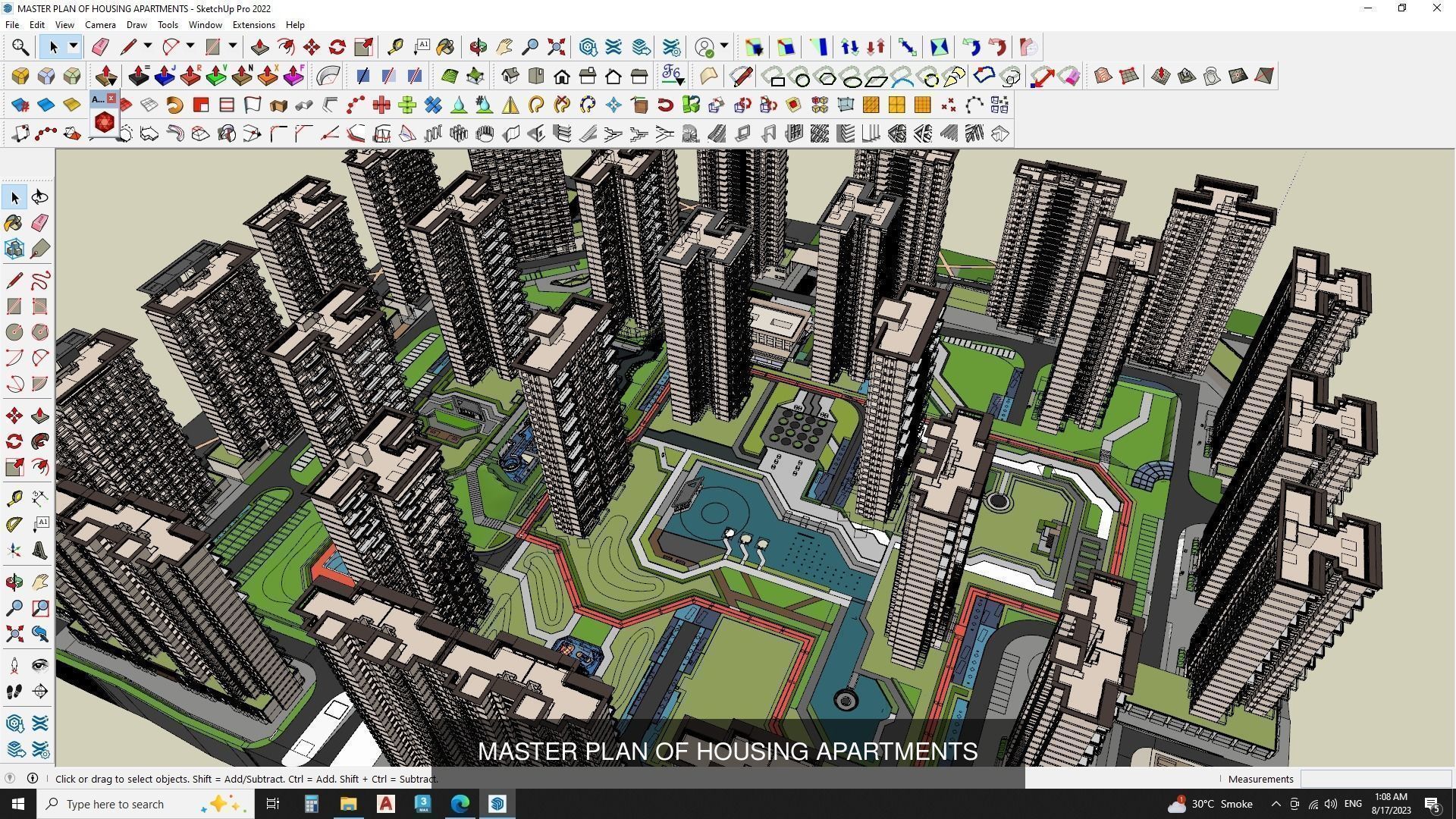 3d commercial building with Master plan collection 4 _9