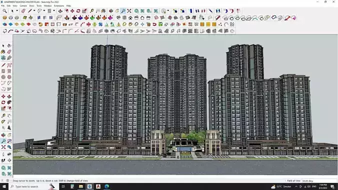 3d commercial building with Master plan collection 5 