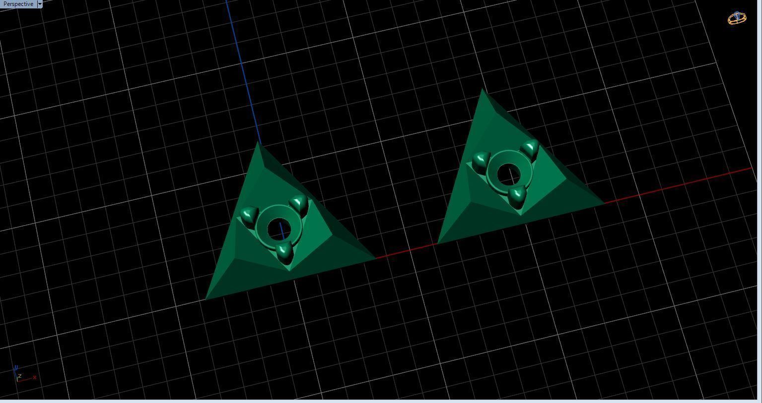  Gold earrings with single diamond - in the shape of a triangle Free 3D print model_19