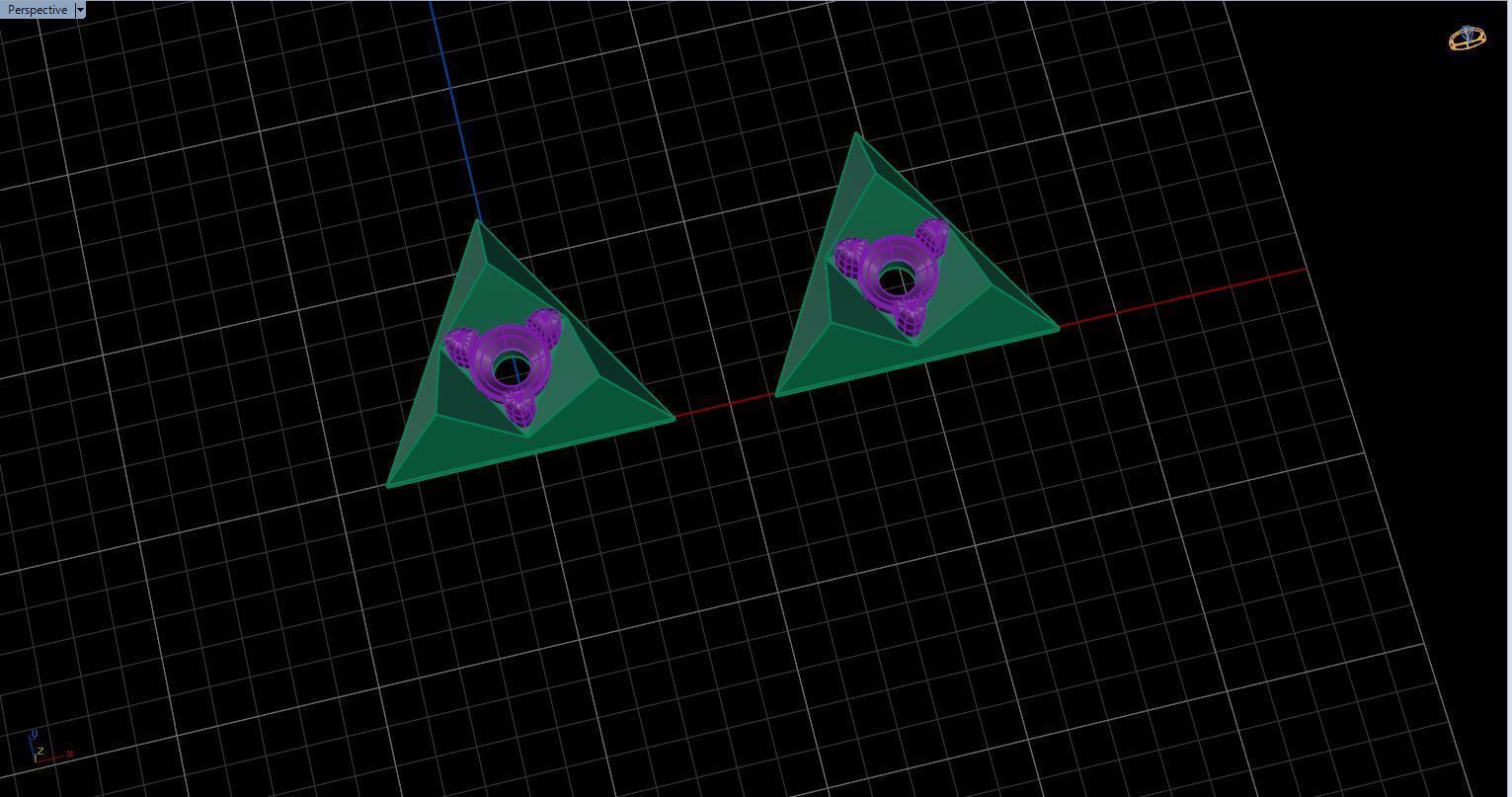  Gold earrings with single diamond - in the shape of a triangle Free 3D print model_16