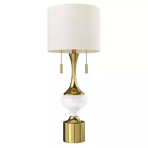 Vintage Antique Gold White Glass Table Lamp