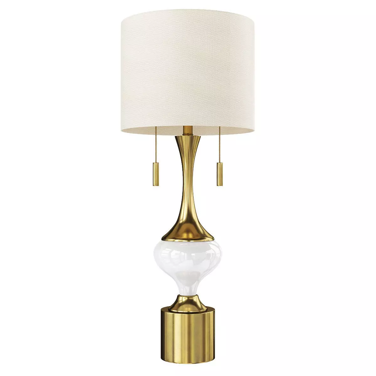 Vintage Antique Gold White Glass Table Lamp Low-poly 3D model