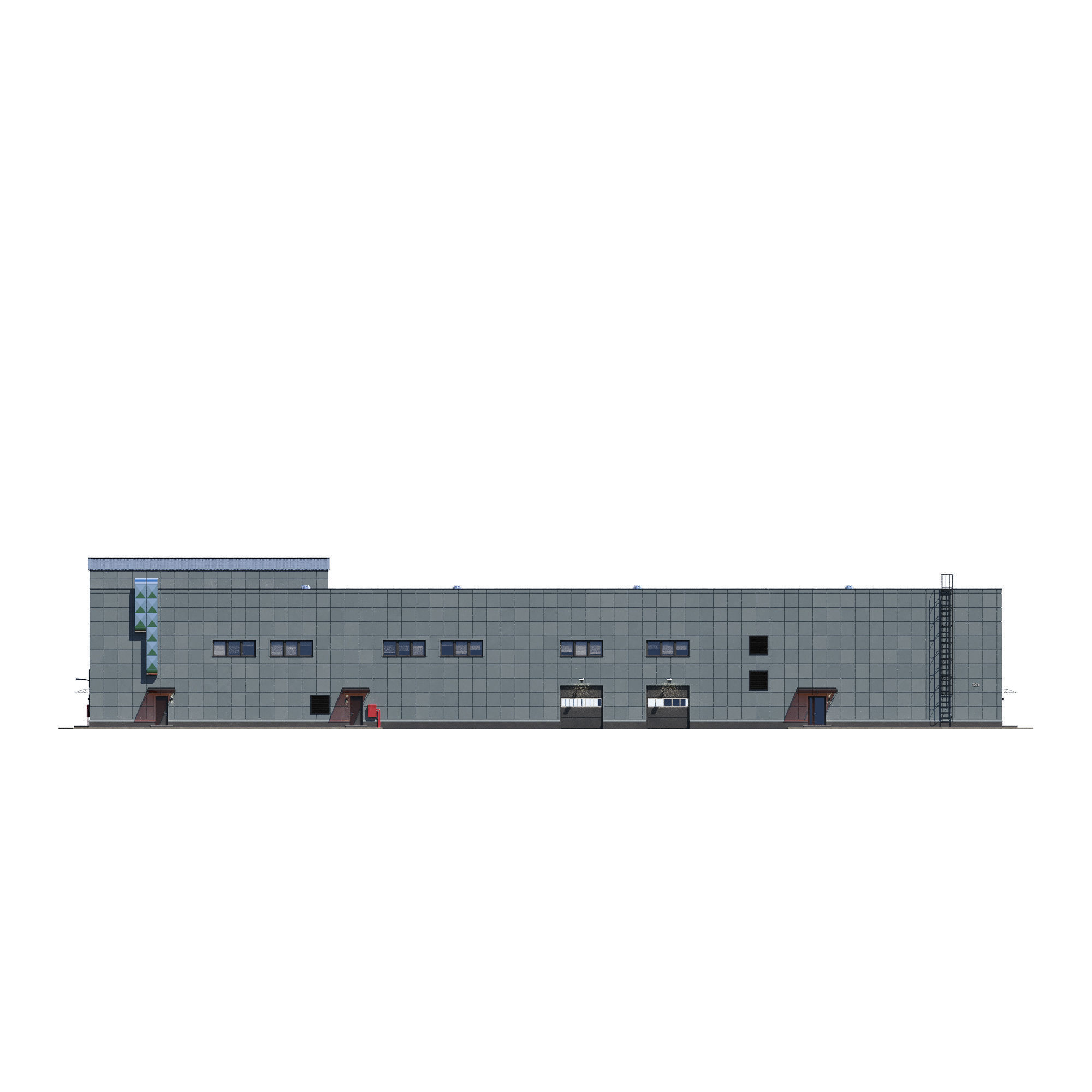 Factory building V4 3D model_9