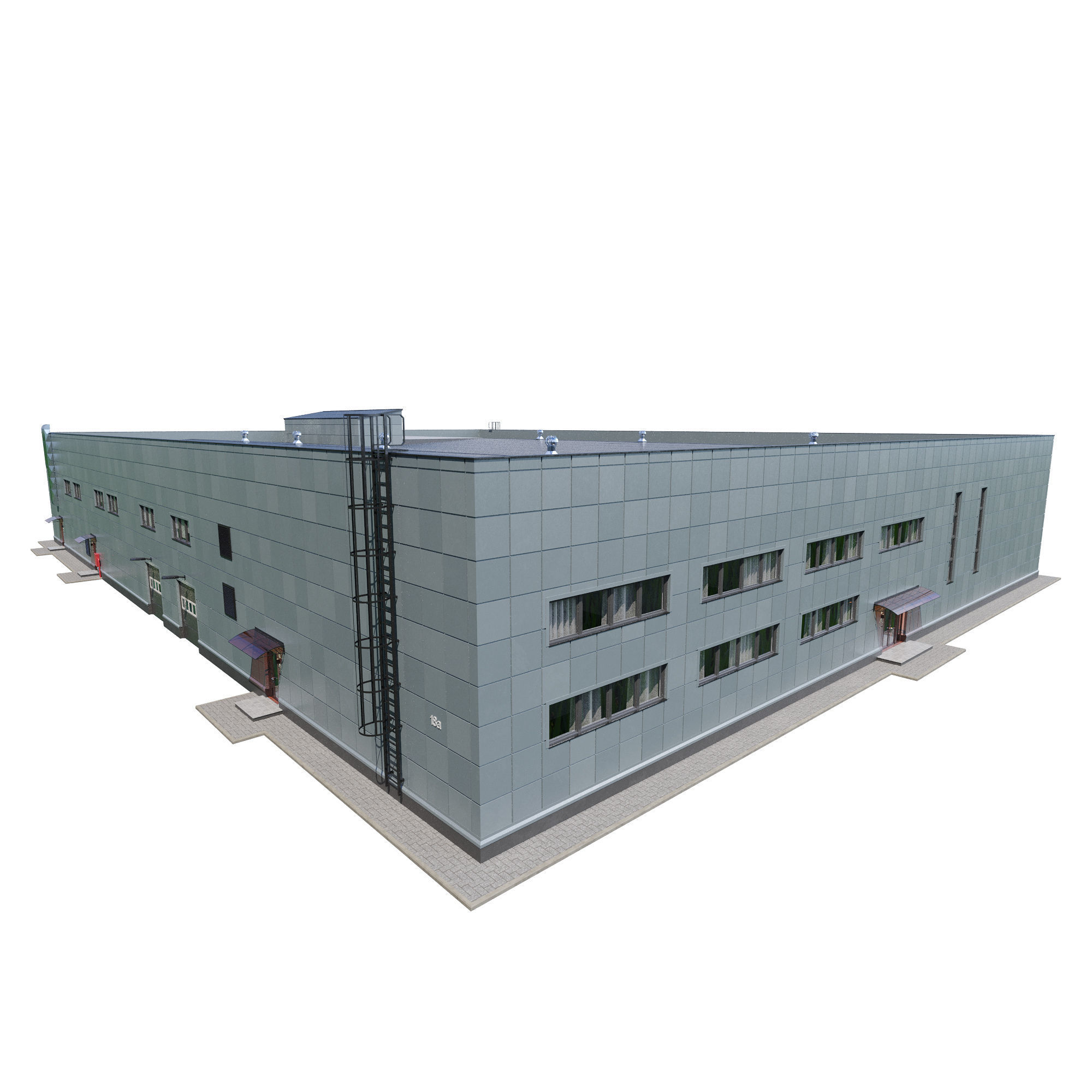 Factory building V4 3D model_5