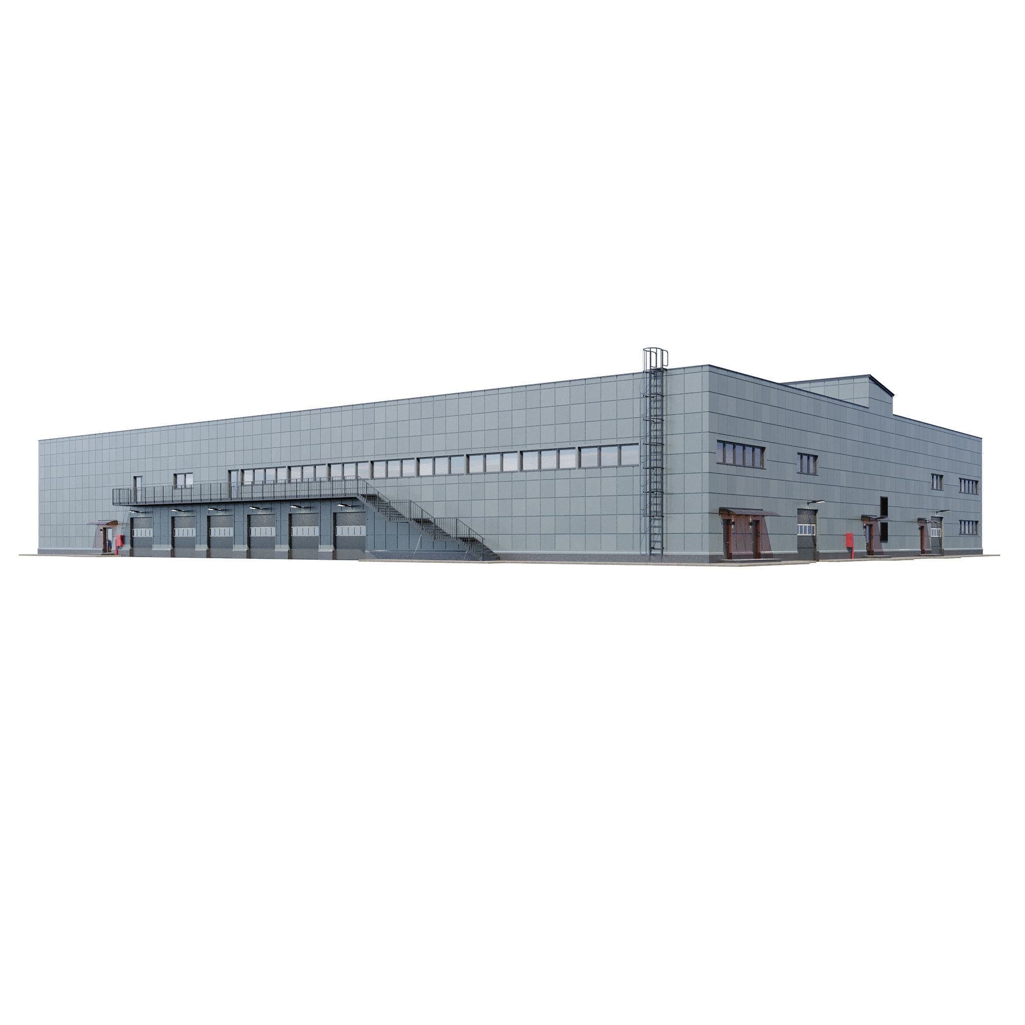 Factory building V4 3D model_1