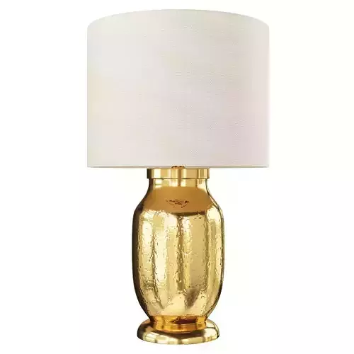 Madison Hammered Iron Cotton Shade Brass Table Lamp Low-poly 3D model