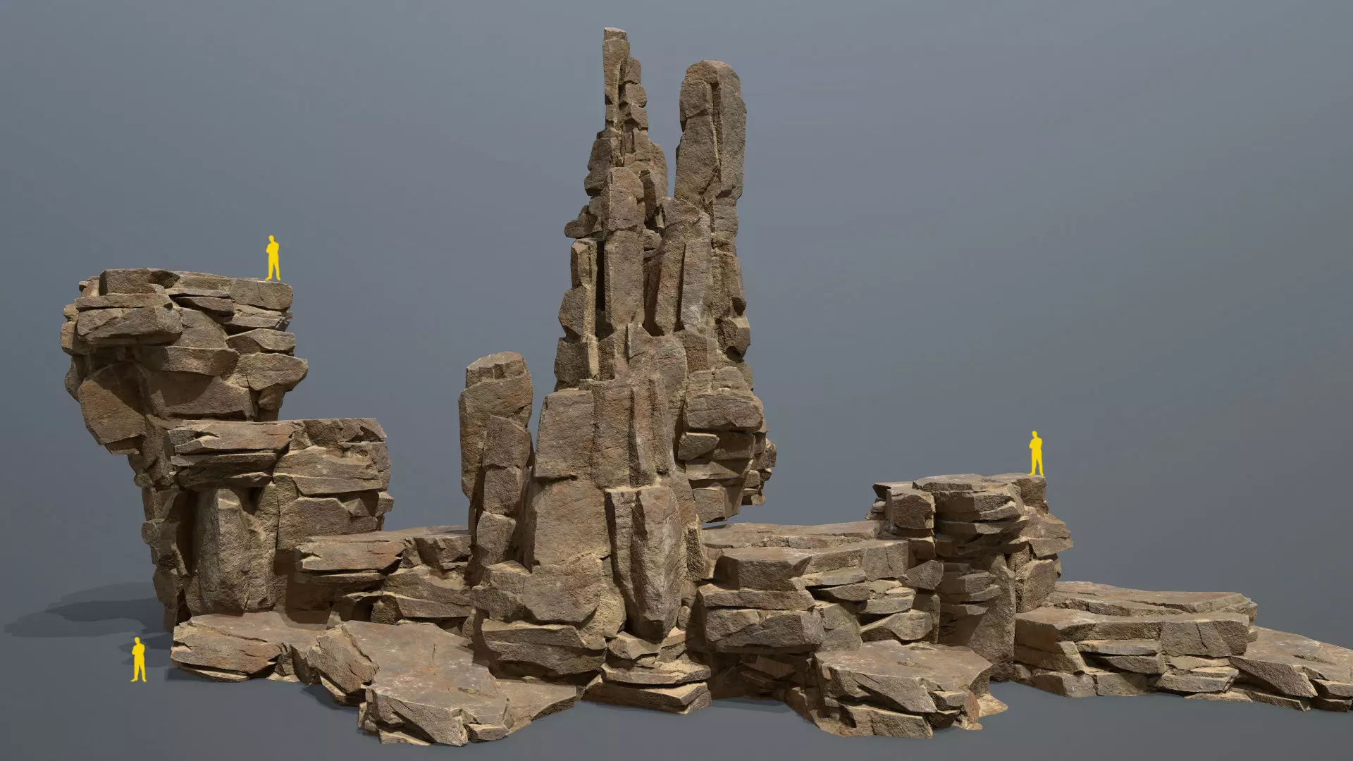 desert rocks Low-poly 3D model_0