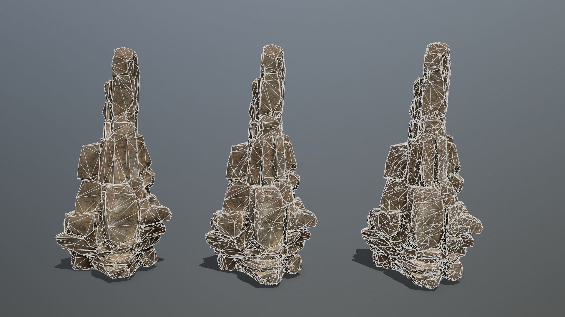 desert rocks Low-poly 3D model_20