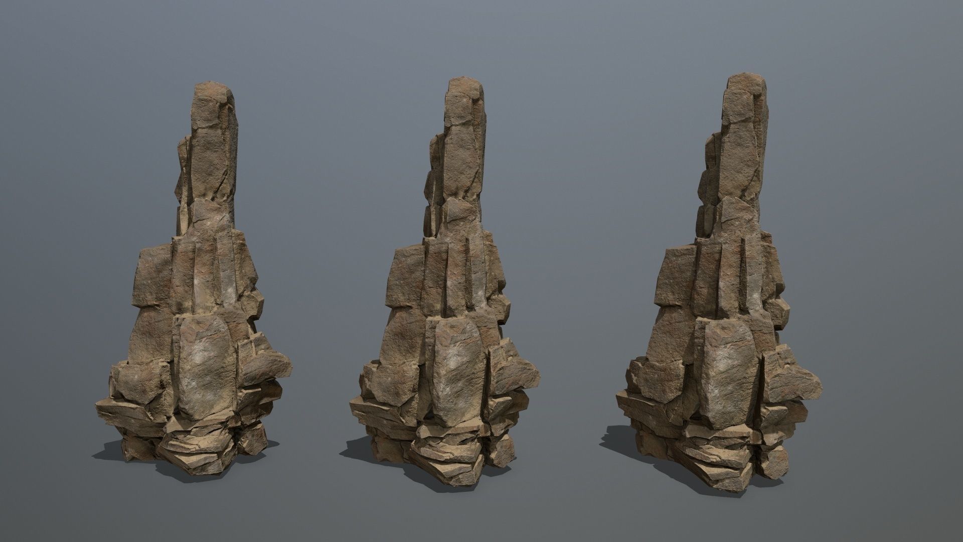 desert rocks Low-poly 3D model_19