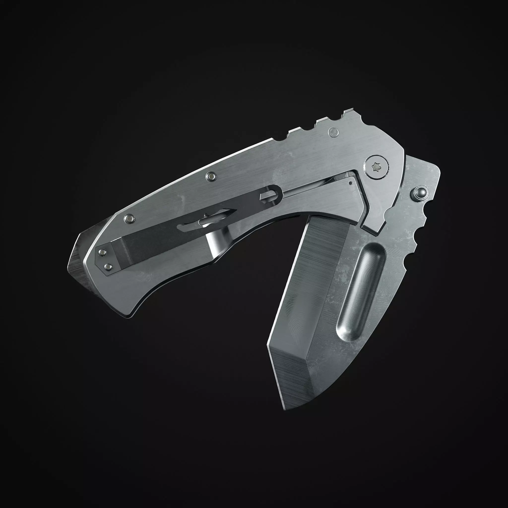 Tactical Folding Knife TFK01 Low-poly 3D model_0