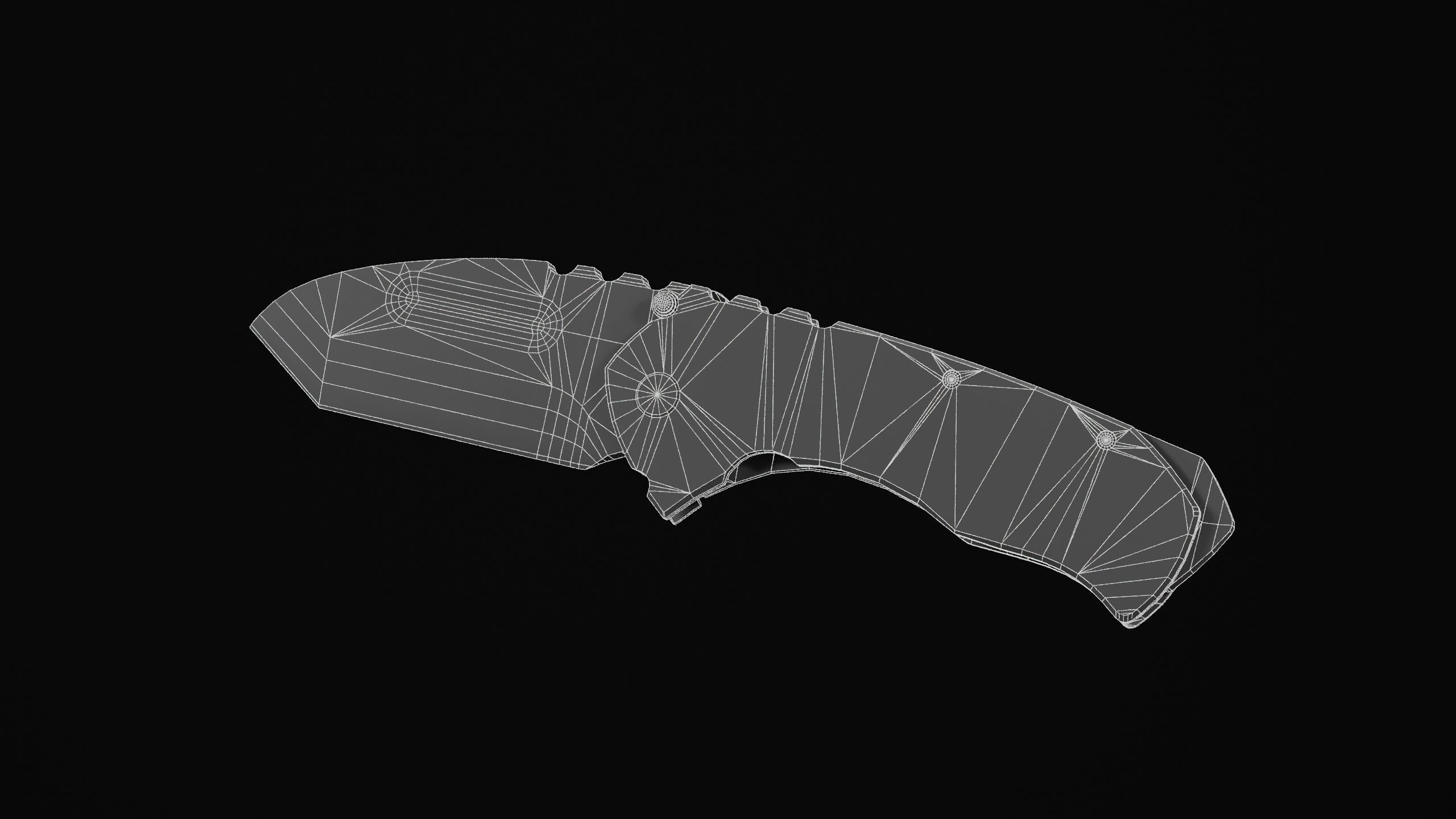 Tactical Folding Knife TFK01 Low-poly 3D model_3