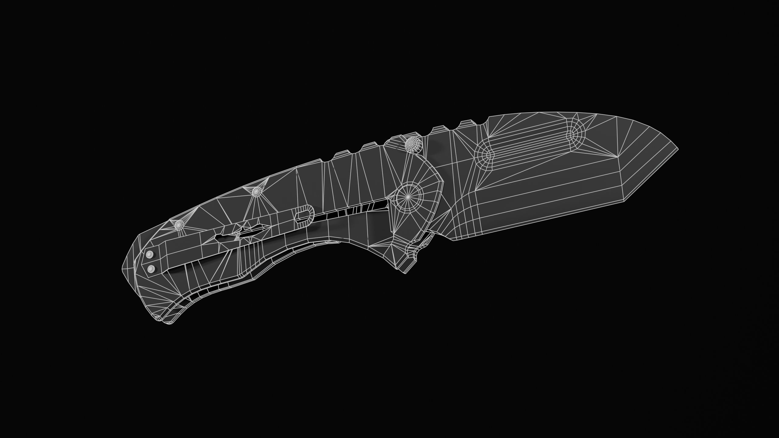 Tactical Folding Knife TFK01 Low-poly 3D model_5