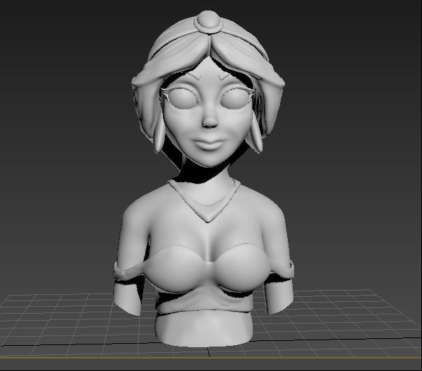 princess bust 3D print model_1