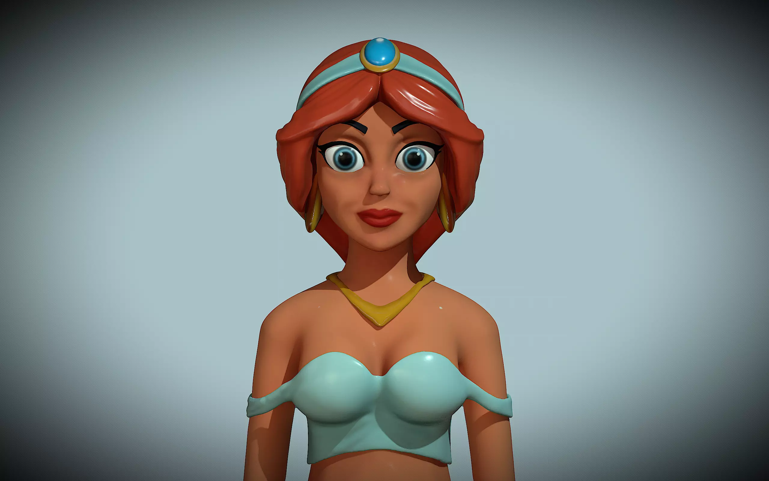 princess bust 3D print model_0