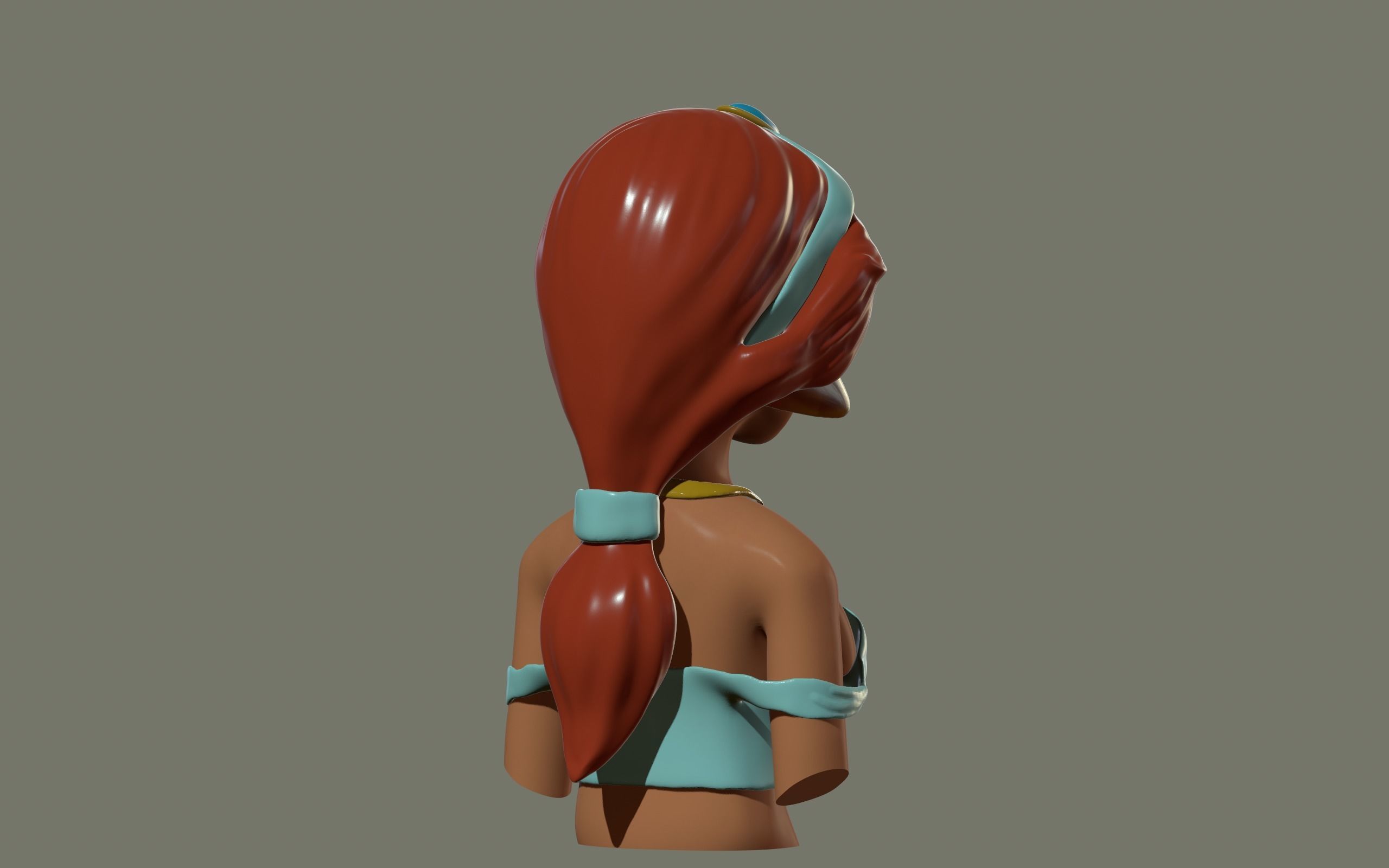 princess bust 3D print model_5