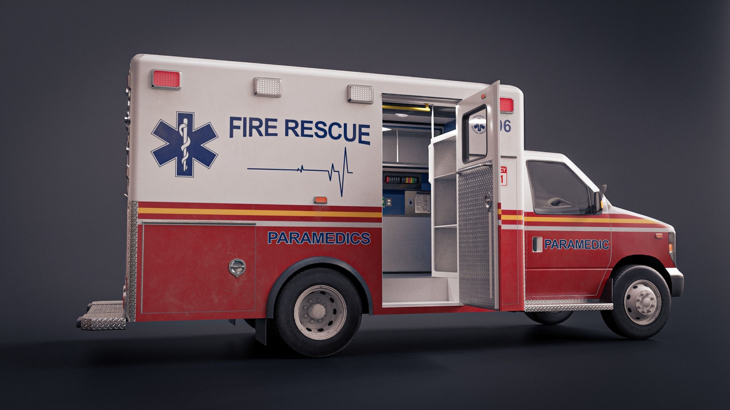 Ambulance 3D Model  Low-poly 3D model_3