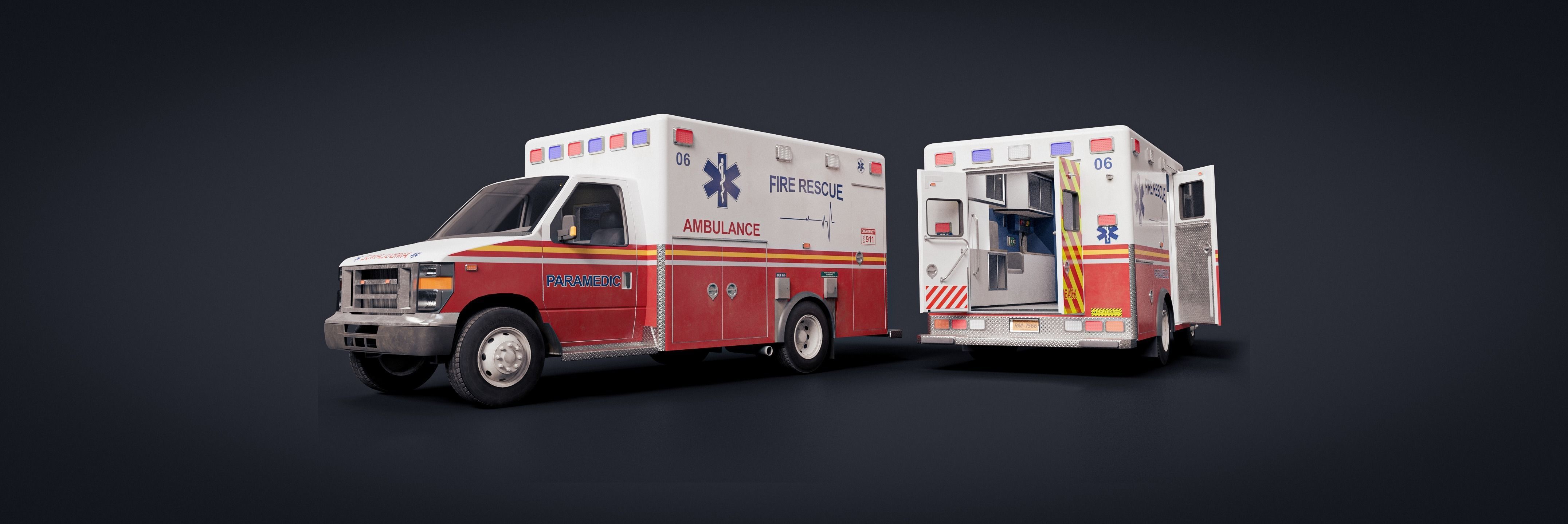 Ambulance 3D Model  Low-poly 3D model_1
